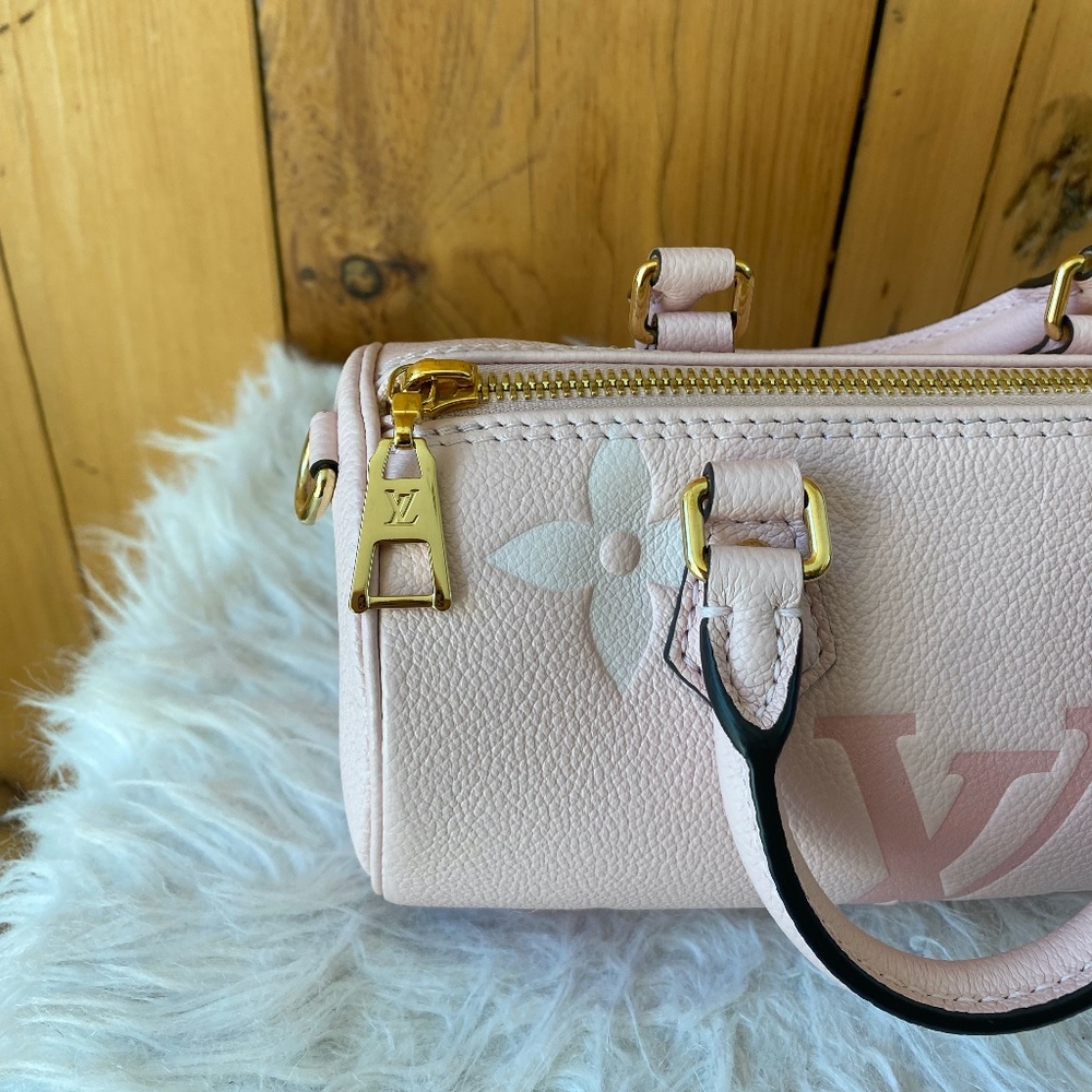 Louis Vuitton Papillon BB Monogram Empreinte Leather in Pastel Light Pink - Picture 5 of 15